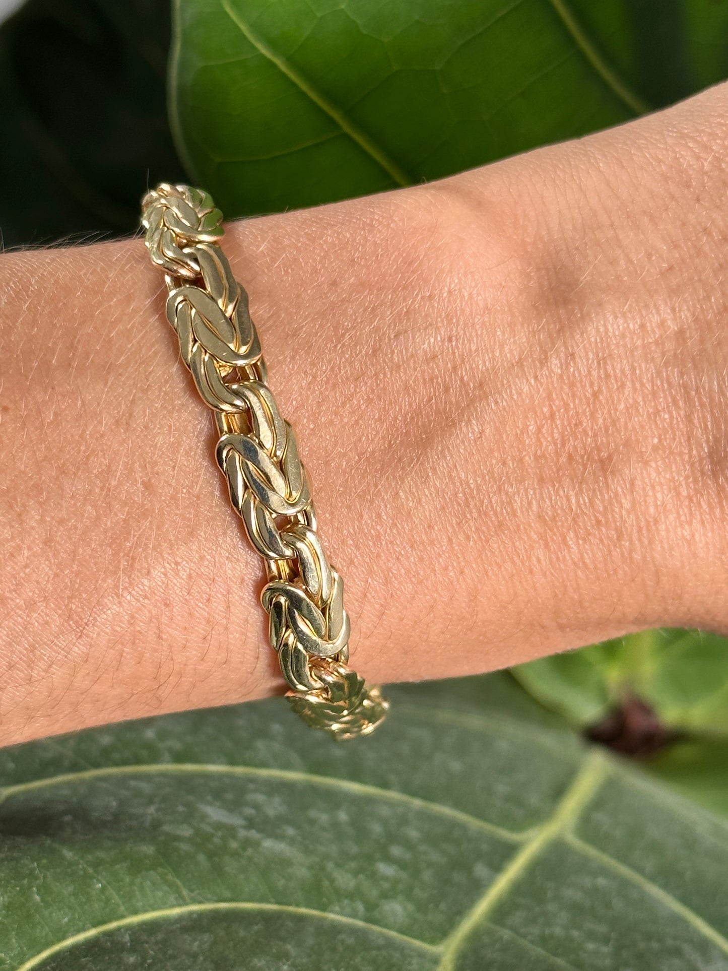 VINTAGE 14CT STATEMENT BYZANTINE BRACELET