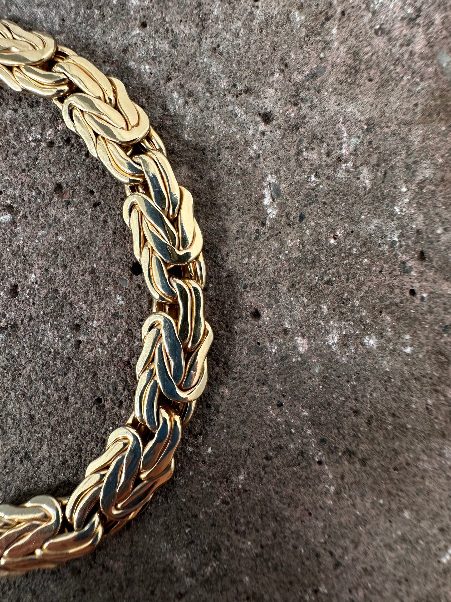 VINTAGE 14CT STATEMENT BYZANTINE BRACELET