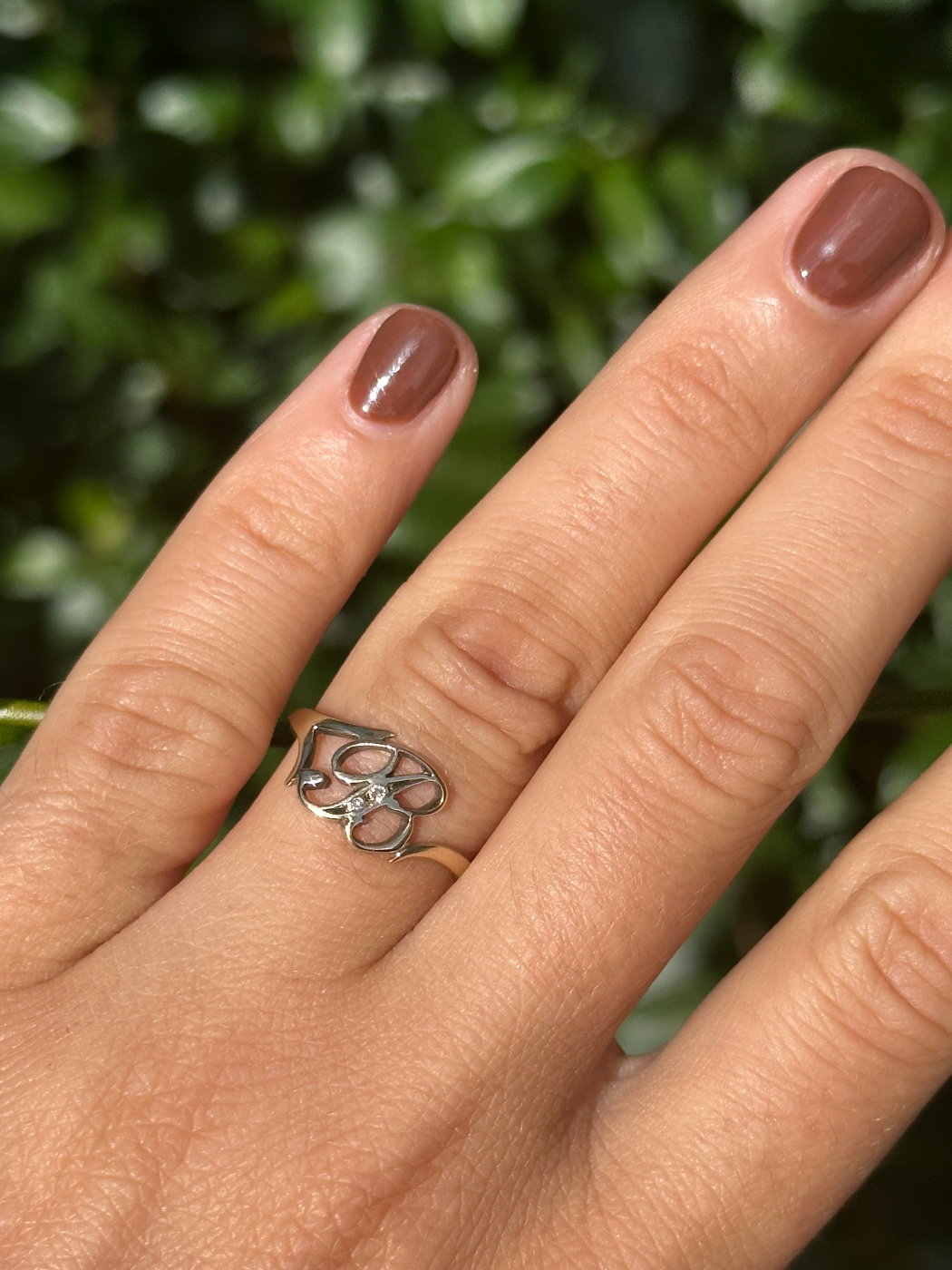 9CT VINTAGE INITIAL RING - B