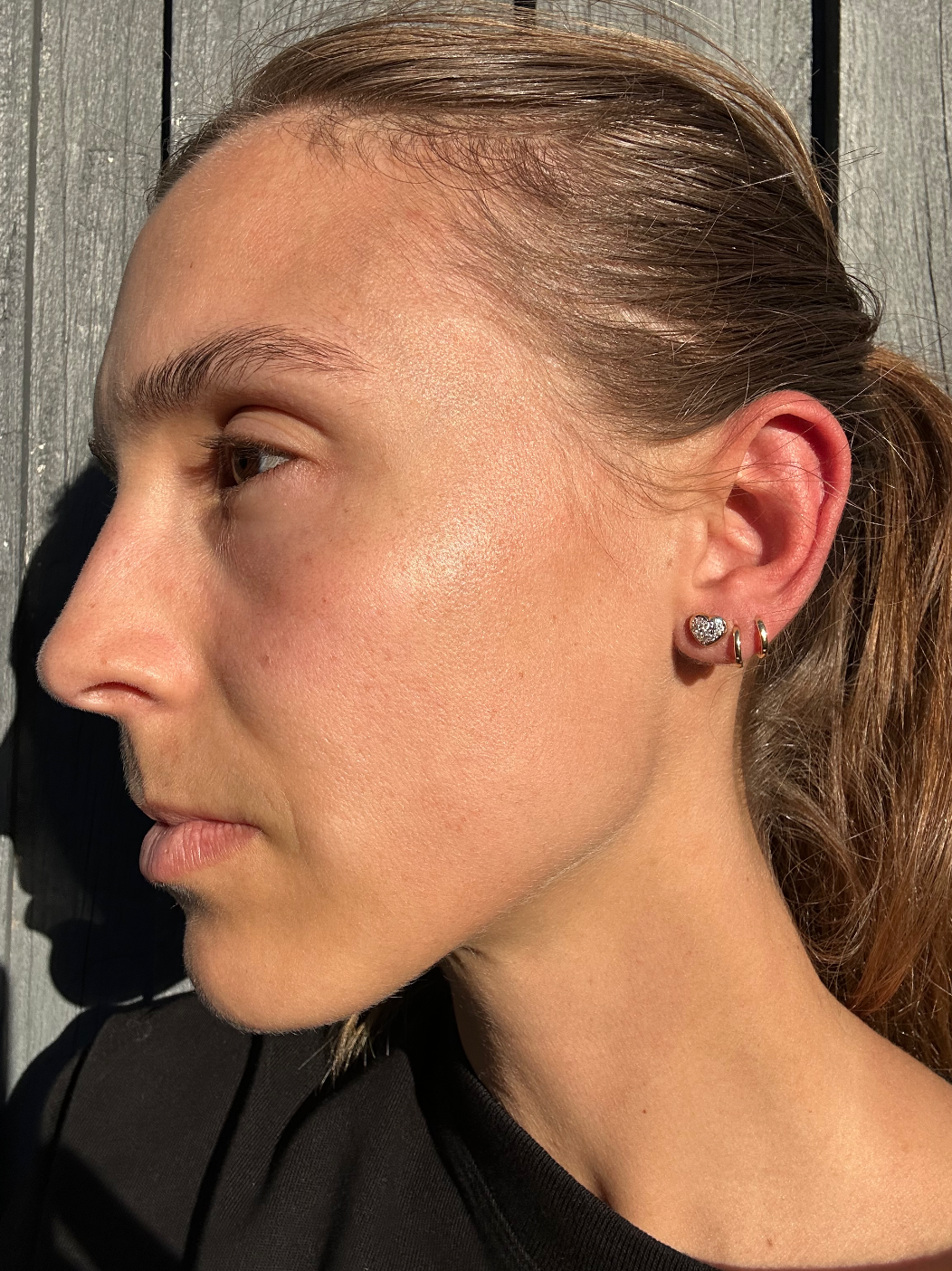 ESTATE 18CT TWO-TONE GOLD & DIAMOND PAVE EARRINGS