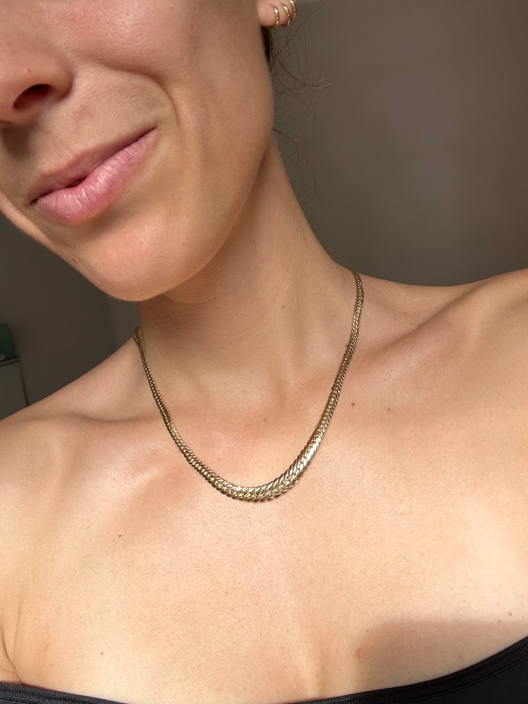 ESTATE 14CT GRADUATED CURB LINK NECKLACE
