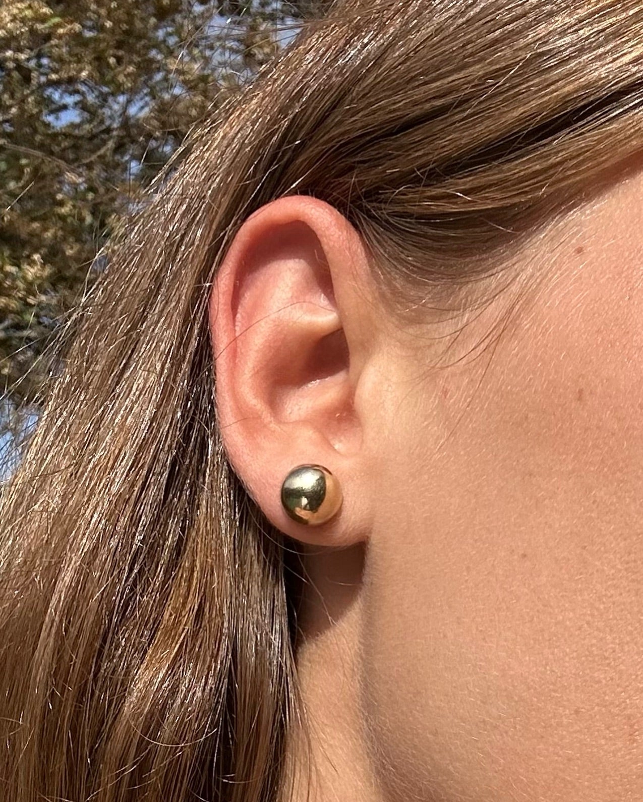ESTATE 9CT GOLD PUFF EARRINGS