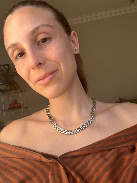 HEAVY VINTAGE SILVER PANTHER LINK