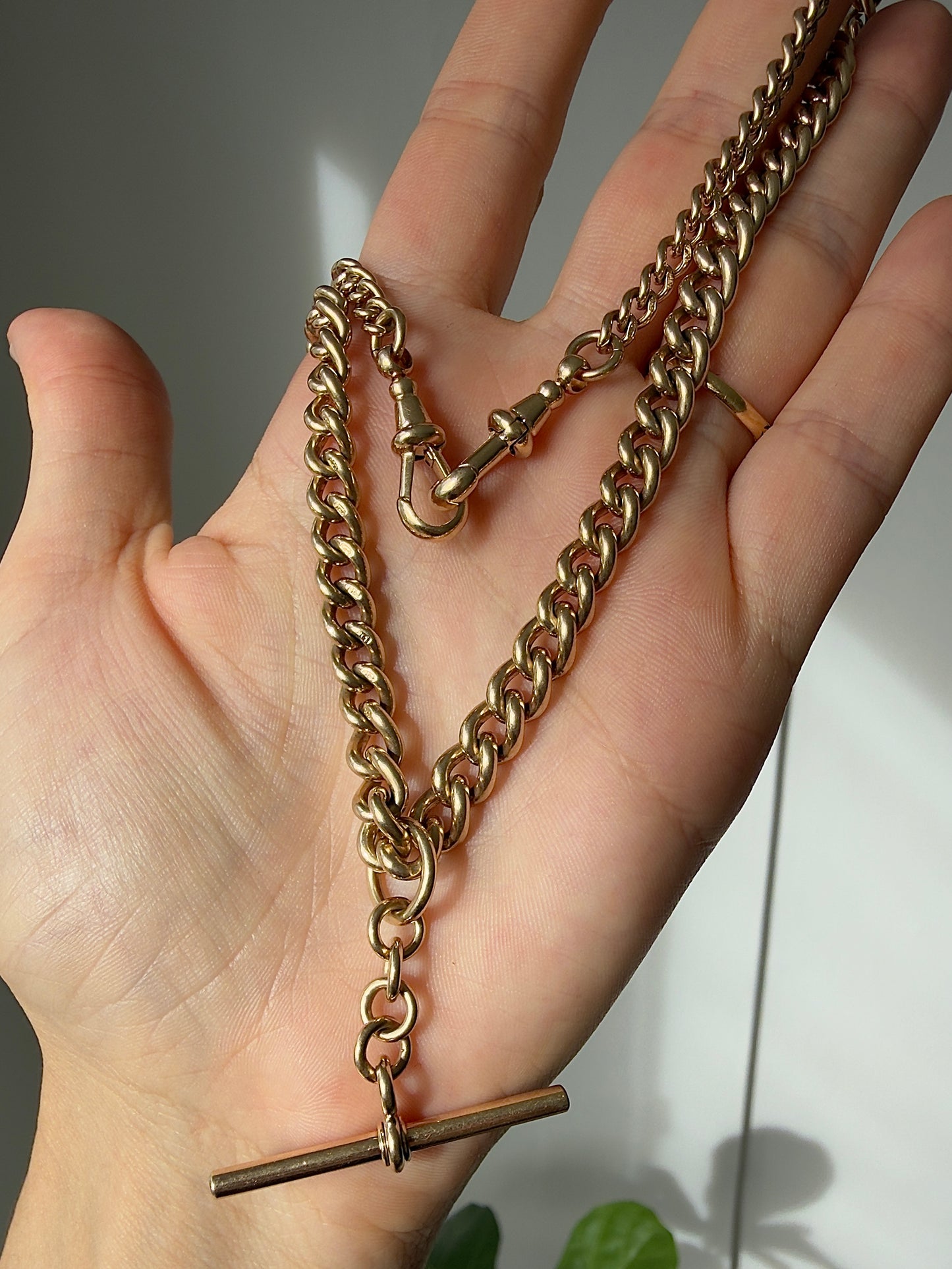 HEAVY 9CT YELLOW GOLD ALBERT CHAIN