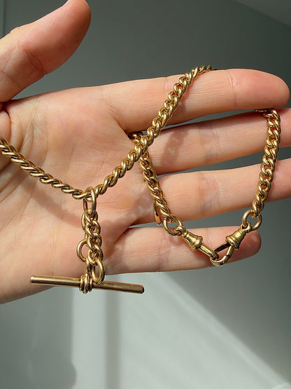 HEAVY 18CT GOLD ALBERT CHAIN