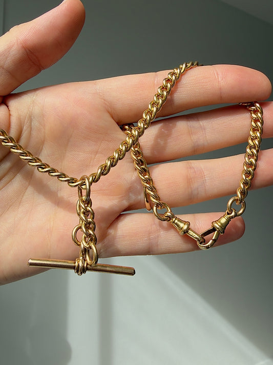 HEAVY 18CT GOLD ALBERT CHAIN