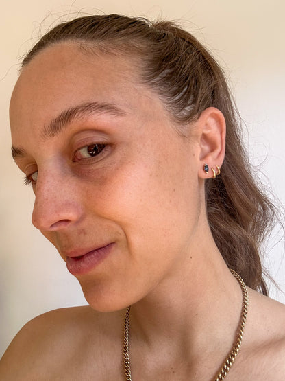 ESTATE 9CT GOLD AUSTRALIAN SAPPHIRE EARRINGS