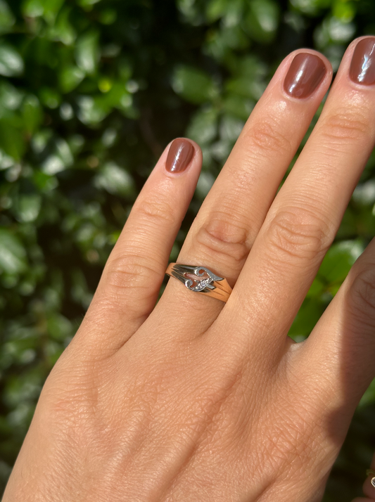 VINTAGE INITIAL RING - F