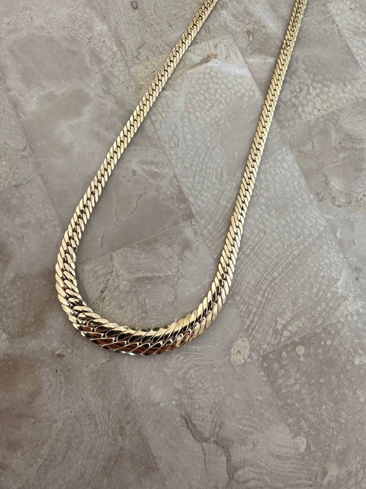 ESTATE 14CT GRADUATED CURB LINK NECKLACE