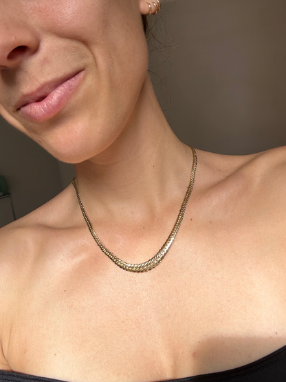 ESTATE 14CT GRADUATED CURB LINK NECKLACE