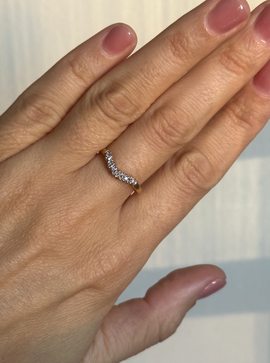 VINTAGE 18CT DIAMOND WAVE RING