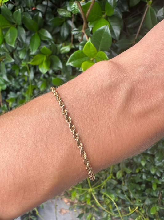VINTAGE 14CT GOLD ROPE BRACELET