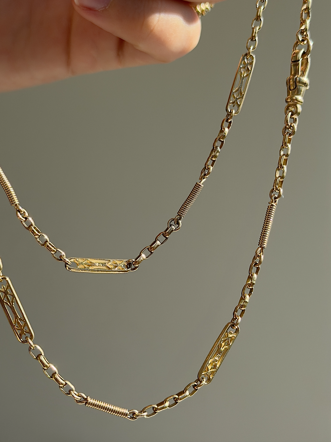 RARE ANTIQUE FANCY LINK GUARD CHAIN