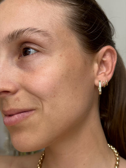 ESTATE 9CT GOLD AND DIAMOND DROP EARRINGS