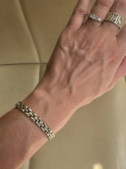 VINTAGE 14CT ITALIAN PANTHER LINK BRACELET