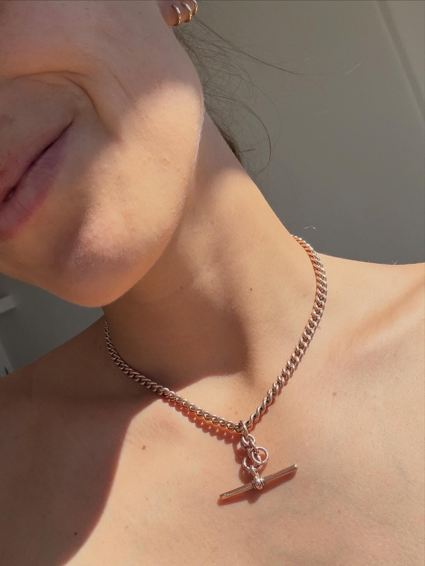 ANTIQUE 9CT GOLD ALBERT CHAIN