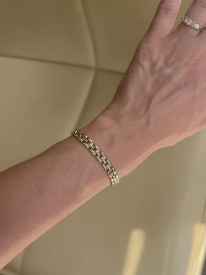 VINTAGE 14CT ITALIAN PANTHER LINK BRACELET