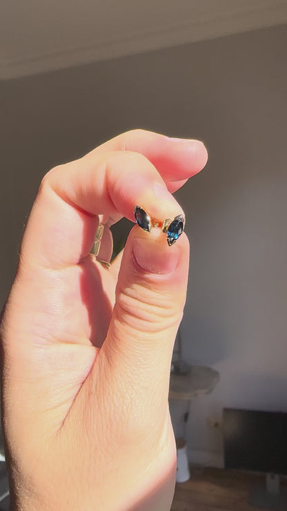 ESTATE 9CT GOLD AUSTRALIAN SAPPHIRE EARRINGS