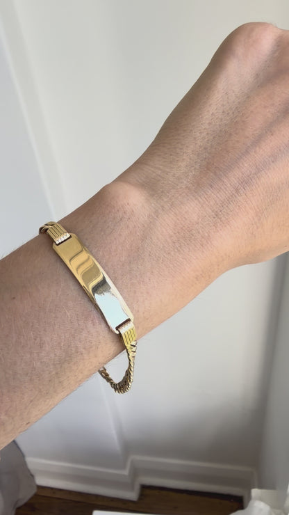 ESTATE ITALIAN 18CT GOLD ID BRACELET