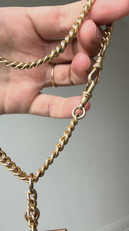 HEAVY 18CT GOLD ALBERT CHAIN