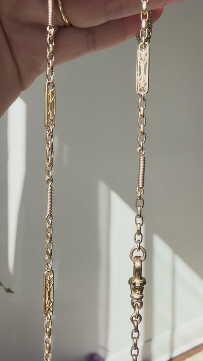 RARE ANTIQUE FANCY LINK GUARD CHAIN