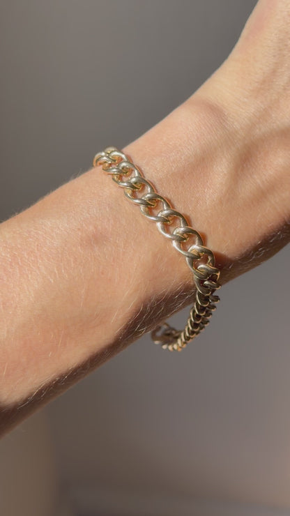 ESTATE 10CT GOLD DIAMOND CUBAN LINK BRACELET