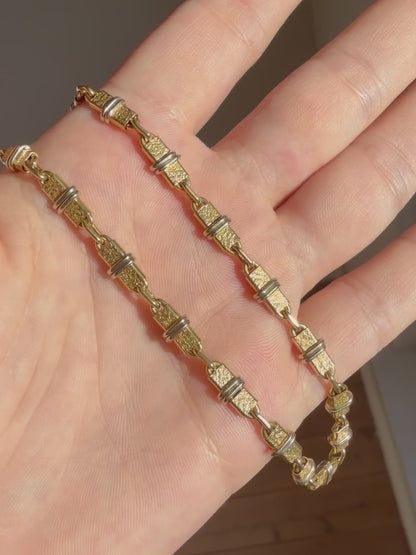VINTAGE 18CT RARE ITALIAN FANCY LINK NECKLACE