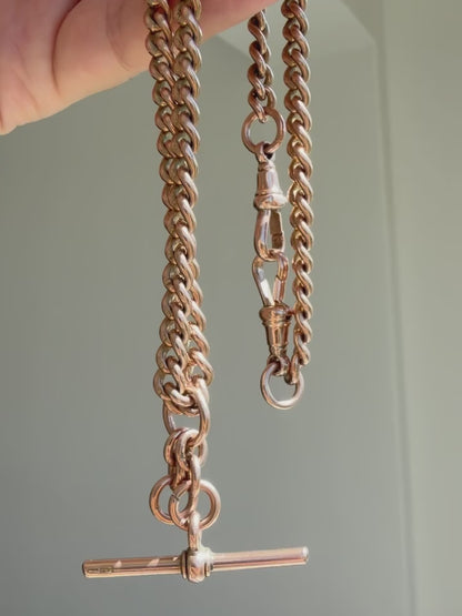 ANTIQUE 9CT GOLD ALBERT CHAIN