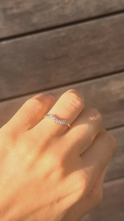 VINTAGE 18CT DIAMOND WAVE RING