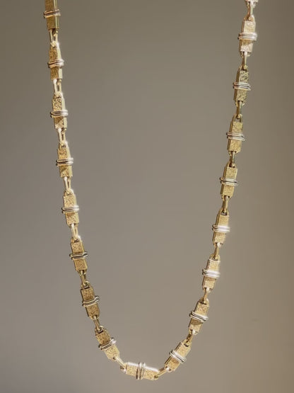 VINTAGE 18CT RARE ITALIAN FANCY LINK NECKLACE