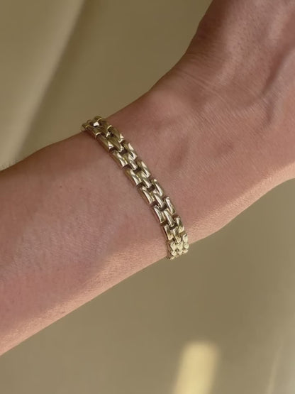 VINTAGE 14CT ITALIAN PANTHER LINK BRACELET