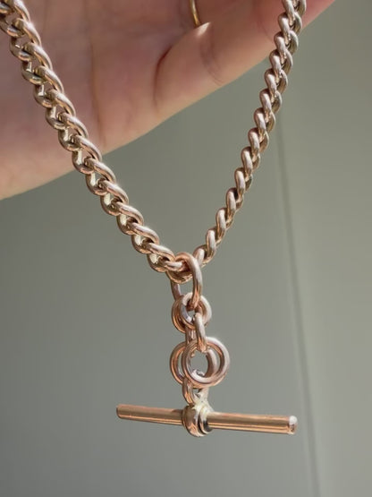 ANTIQUE 9CT GOLD ALBERT CHAIN