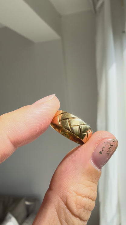 ESTATE 18CT GOLD WHEAT BAND